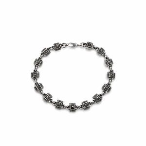 S925 Heritage Marcasite Square Link Bracelet